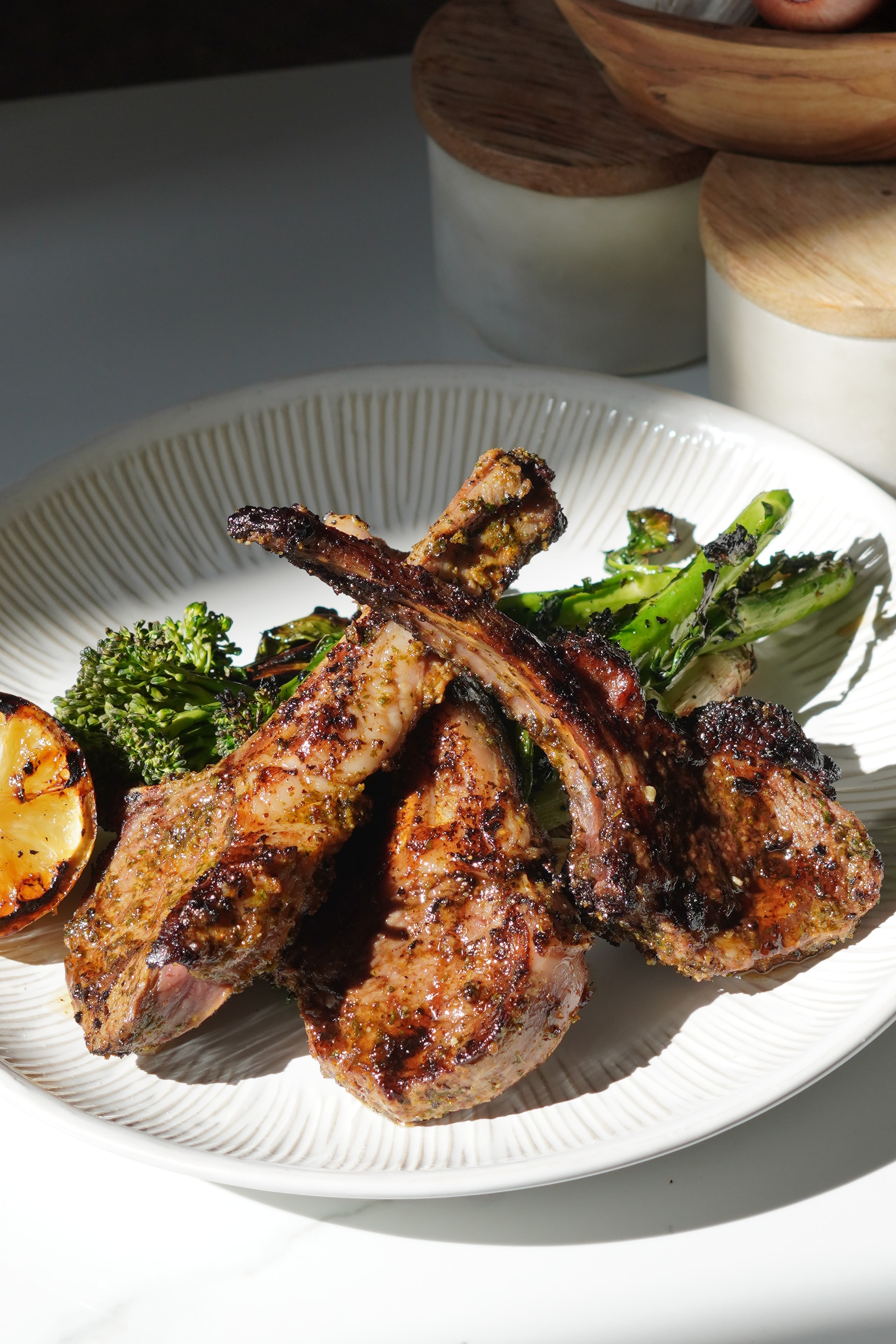 Grilled Lamb Chops with Scotch Bonnet Honey