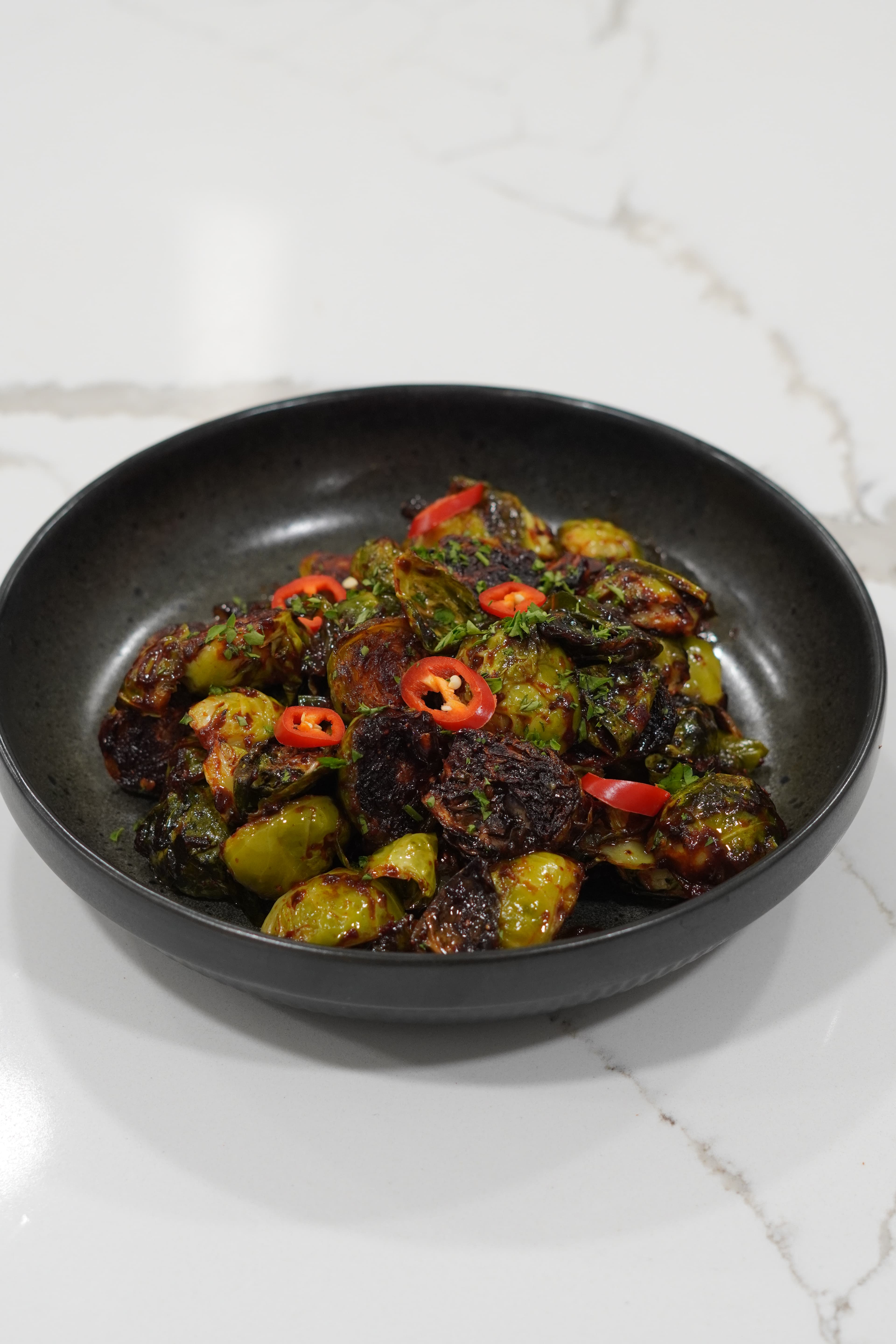 Harissa Honey Brussels Sprouts